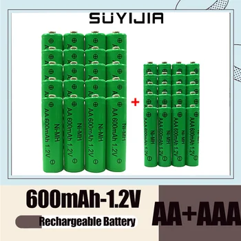 1,2 В 2-20 шт Батарея AAA + AA 600 мАч NI-MH Аккумуляторная Батарея для Игрушек Игровая Консоль Фонарик MP3/MP4 Светодиодная Электробритва