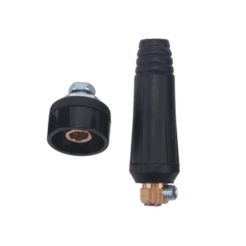 1 Комплект черного кабеля для электросварки в европейском стиле, разъем для подключения кабеля DKJ 10-25, Быстроразъемная розетка
