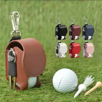 1 шт. сумки для хранения мячей для гольфа Мини-карман из искусственной кожи, висящий на поясе, сумка для хранения мячей для гольфа с металлической пряжкой, чехол для держателя ремня для гольфа