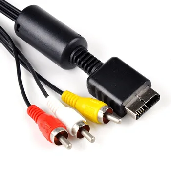 100шт 1,8 м/6 футов AV Аудиокабель для PS1 PS2 PS3 AV-RCA Композитный кабель Шнур для Playstation 1 2 3 HDTV-дисплеев кабели