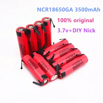 10шт 100% Оригинальный NCR 18650GA 30A разряда 3,7 В 3500 мАч 18650 аккумуляторная батарея игрушечный фонарик литиевая батарея + DIY никель