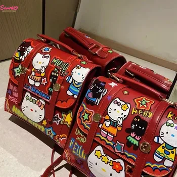 1шт новых нишевых рюкзаков Sanrio Hello Kitty с граффити, сумка для учеников младших классов, рюкзак для канцелярских принадлежностей Kawaii