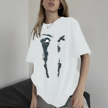 2023 Модная Женская Хлопковая футболка с коротким рукавом в стиле Харадзюку, Большая Повседневная Мужская футболка С забавным рисунком в стиле Ретро, Американская футболка