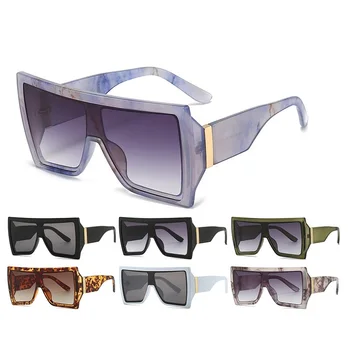 2023 Новые роскошные солнцезащитные очки негабаритных размеров, цельные солнцезащитные очки UV400, женские модные большие квадратные солнцезащитные очки для мужчин и женщин
