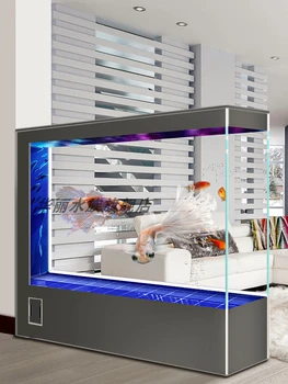 2023 новый ультра белый стеклянный аквариум для рыб в гостиной, маленький аквариумный аквариум