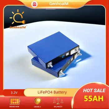 3.2V 50Ah 3.2v 52ah 3.2v 55ah Lifepo4 Элементы Литий-Железофосфатные для 12V 24v Аккумуляторной Батареи Diy Solar Energy Storag