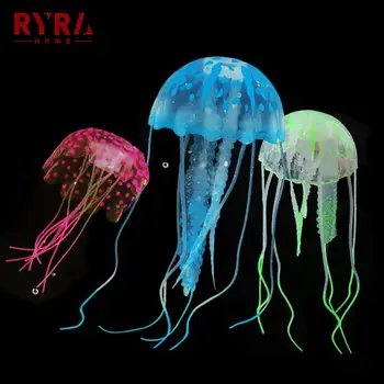 4 шт. аквариумная медуза с искусственным светящимся эффектом украшение аквариума аквариум подводный пейзаж Безопасный декор Товары для домашних животных