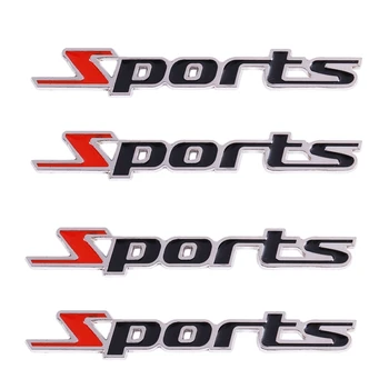 4 шт. Черные красные металлические спортивные буквы наклейка на значок автомобиля Эмблема Декор