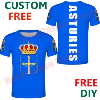 Asturias i Бесплатная футболка на заказ, футболки с ИСПАНСКИМИ астуриями, футболки с флагом и эмблемой, футболки с автономным сообществом 