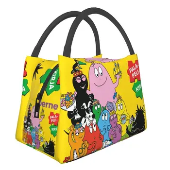Barbapapa Family Love Изолированная сумка для ланча для женщин Мультфильм Граффити Аниме Портативный термоохладитель Ланч-бокс для еды