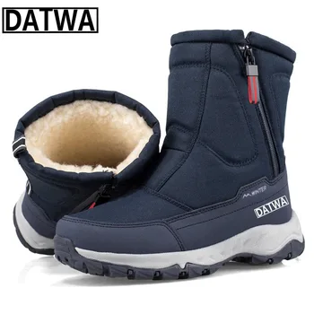 Datwa Зимние толстые теплые плюс бархатные противоскользящие ботинки для рыбалки Мужские лыжные водонепроницаемые легкие походные ботинки