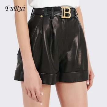Fu Rui 2023 Летние Новые женские шорты из искусственной кожи высокого качества с высокой талией, тонкая универсальная сетевая Красная короткая юбка оптом