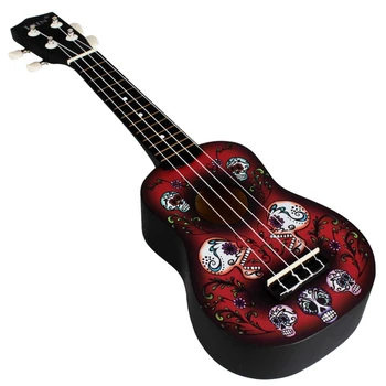 IRIN 21-дюймовая гавайская гитара с черепом, укулеле, 21-дюймовые инструменты для игры на гавайской гитаре из массива дерева