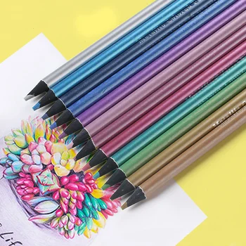 LOLO 12 цветов Металлический карандаш Цветной рисунок карандашом для рисования эскизами Цветные карандаши художественные принадлежности