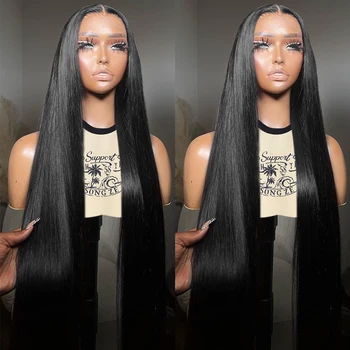 Luvin 30 34-Дюймовые прямые парики из человеческих волос с косточкой 13x4, Бразильский прозрачный парик-боб с косточкой спереди, для женщин