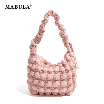 MABULA, женские сумки-пузыри с хлопковой подкладкой, повседневная стеганая сумка через плечо, однотонная женская сумка через плечо, Маленькие сумки-тоут
