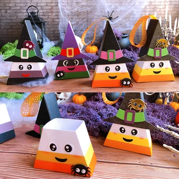 Panalisacraft Трафареты для вырезания милых конфетных коробок на Хэллоуин Альбом для скрапбукинга с декоративным тиснением Открытки для поделок из бумаги