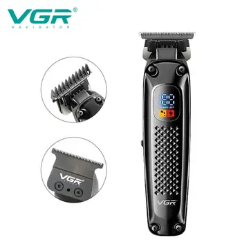 VGR 972 Триммер для волос с гравировкой на цифровом ЖК-дисплее Мужская Специальная Парикмахерская Электрическая машинка для стрижки волос с длительным сроком службы 1400 мАч