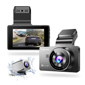 Автомобильный видеорегистратор с одним/двумя объективами 4K + 1080P с 3-дюймовым ЖК-экраном, автомобильная видеокамера с циклической записью, Обнаружение движения, Встроенный WiFi GPS ночного видения
