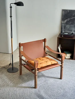 Акцентные стулья для гостиной Диван в скандинавском стиле в стиле ретро, Домашний диван для гостиной, Кресло для отдыха, Дизайнерская мебель из массива дерева