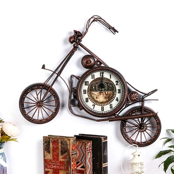 Американские железные мотоциклетные часы 3D, висящие на стене, магазин одежды, бар, ресторан, аксессуары для украшения зала