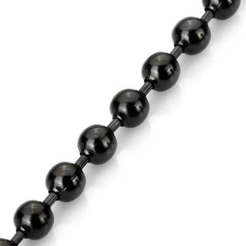 Большой шарик из нержавеющей стали диаметром 3,2 мм, жемчужное ожерелье, звено цепи, черный, длина 73 см