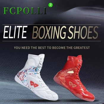 Борцовская обувь Fcpolli для унисекс, Дышащая боксерская обувь, мужская профессиональная спортивная обувь, мужские дизайнерские боевые ботинки Унисекс