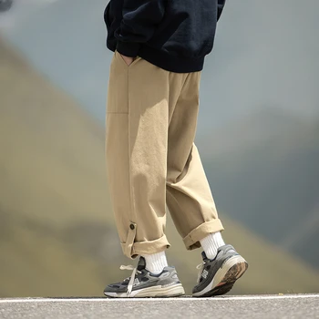 Брюки-карго с прямыми штанинами и регулируемыми ножками, свободные брюки для осенне-зимней уличной одежды, джоггеры, брюки-карго