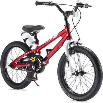 Велосипед для мальчиков и девочек 18 дюймов BMX Freestyle Красный, 2 Ручных тормоза, Велосипеды с подставкой для ног, велосипед