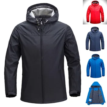 Весенне-осенняя мужская куртка Hardshell, повседневная куртка, мужское пальто, ветрозащитная, от дождя, для занятий спортом на открытом воздухе, однотонная куртка с капюшоном