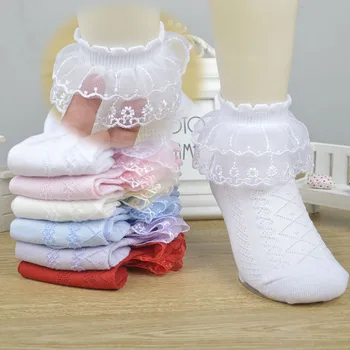 Весенние Носки для новорожденных с бантом, кружевной лентой, принцессой из твердого мягкого хлопка для новорожденных Девочек, Белые осенние носки, Подарки на Новый Год