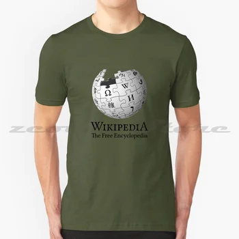Википедия Футболка из свободной энциклопедии, 100% хлопок, удобная высококачественная Википедия Значок Свободной энциклопедии, символ