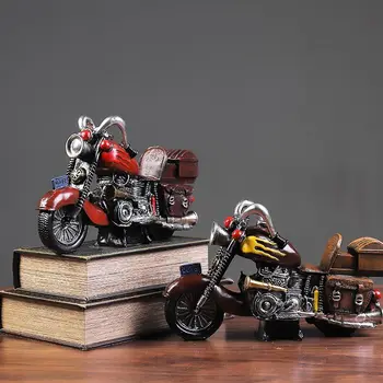 Винтажная Старая отделка Ретро Мотоцикл Изделия из смолы Модели Украшения Витрин Магазинов Ресторанов Библиотек Подарки для мужчин