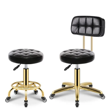 Винтажное парикмахерское кресло для парикмахерского салона, мебель для укладки, косметические стулья, профессиональные парикмахерские вращающиеся стулья на колесиках