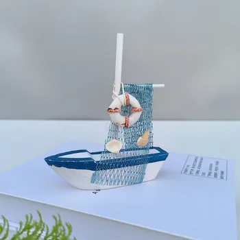 Декор для дома в средиземноморском стиле, креативная миниатюрная парусная лодка, Простой интерьер, Орнамент для шкафа, Скульптуры и статуэтки, Поделки, подарки