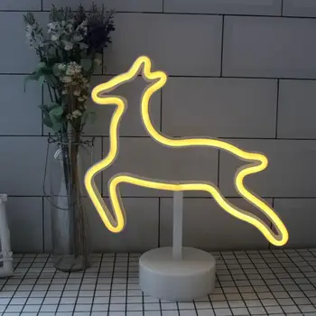 Декоративная лампа, Тематическая неоновая вывеска, неяркий светодиодный декор для вечеринки с кошачьим оленем, работающий от Usb / аккумулятора, 3-летний опыт работы продавцом