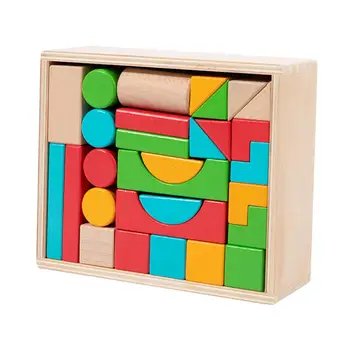 Деревянные обучающие геометрические игрушки Монтессори Деревянные геометрические фигуры для обучения манипуляциям в классе начальной школы