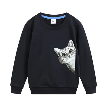 Детская брендовая одежда Aimi Lakana, пуловер с забавным котом, толстовка с рисунком для девочек, весеннее пальто для мальчиков