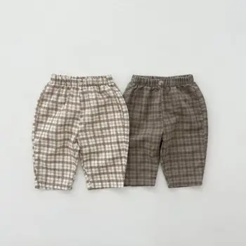 Детские брюки для мальчиков и девочек, свободные брюки для малышей, Удобные дышащие хлопчатобумажные брюки, Универсальные повседневные брюки