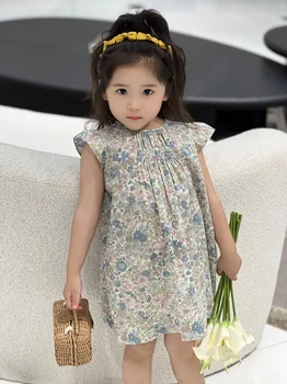 Детское платье 2023, новые летние дизайнерские платья с милым принтом для девочек