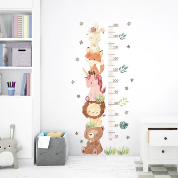 Диаграмма роста ребенка, мультяшные наклейки для измерения роста, наклейки на стены для детских комнат, линейка для измерения роста ребенка, диаграмма роста