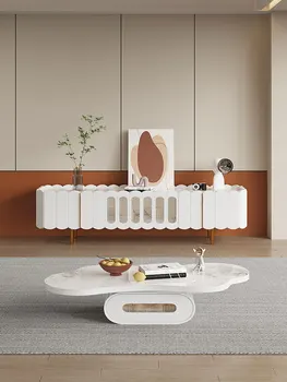Журнальный столик Yunduo, гостиная в кремовом стиле, нерегулярный свет французского дизайнера, роскошный современный чай на каменной доске.