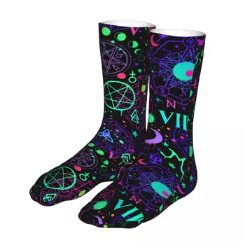 Забавные Женские носки с магическими космическими знаками 2023, мужские велосипедные носки