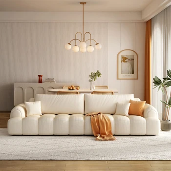 Защита от царапин Дизайнерские Диваны в Скандинавском стиле Белые Прямые Диваны для гостиной Поролоновая Губка Caterpillar Divano Мебель для дома