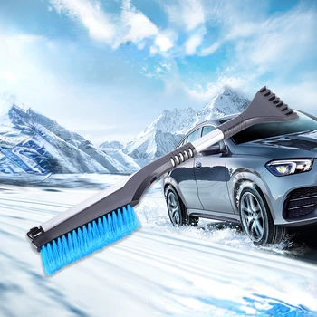 Зимняя Съемная автомобильная лопата для уборки снега с ручкой из пеноматериала EVA, Чистящий инструмент, щетка для удаления льда, скребок для удаления льда