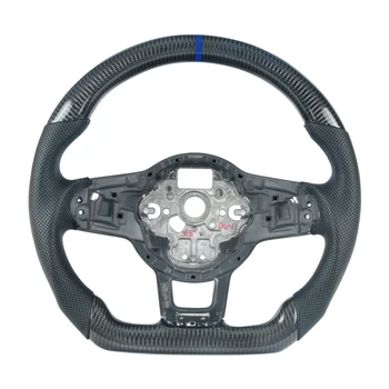 Изготовленное на заказ кованое рулевое колесо из углеродного волокна для автозапчастей VW Golf GTI R MK7 из углеродного волокна