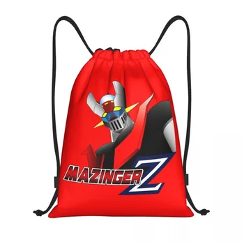 Изготовленные на заказ сумки Mazinger Z на шнурке, женские мужские легкие сумки с роботами-НЛО, Аниме, Манга, Спортивный рюкзак для хранения в спортзале