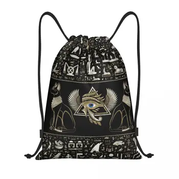 Изготовленные на заказ сумки с завязками Egyptian Cats для тренировок, рюкзаки для йоги, Мужские и женские рюкзаки для занятий спортом в Древнем Египте Eye of Horus, рюкзак для спортзала