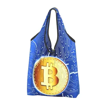 Изготовленные на заказ сумки для покупок Future Now на блокчейне, женские портативные сумки для покупок большой емкости, сумки для покупок с криптовалютой Bitcoin