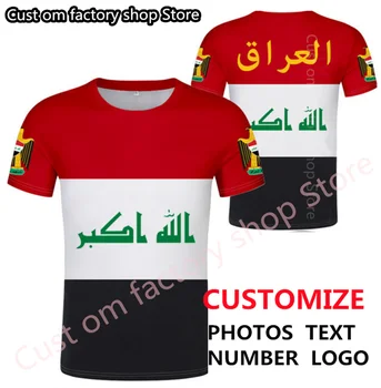 Иракская футболка diy free custom made name number irq футболка национальный флаг iq страна республика ислам арабский арабский принт фото одежда